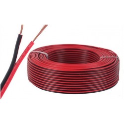 Cable paralelo 2 hilos 1,5mm Rojo-Negro para tira led monocolor, rollo de 100mts
